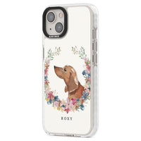 Personalised Tan Dachshund Floral Portrait