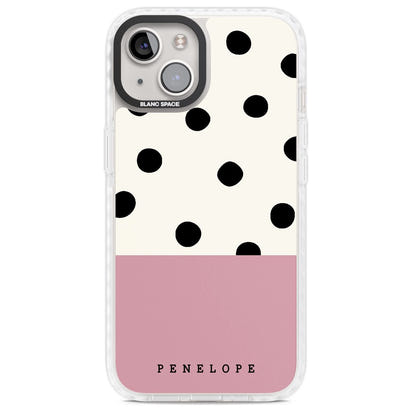 Personalised Pink Border Polka Dot