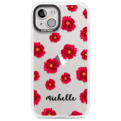 Personalised Red Peonies & Cursive