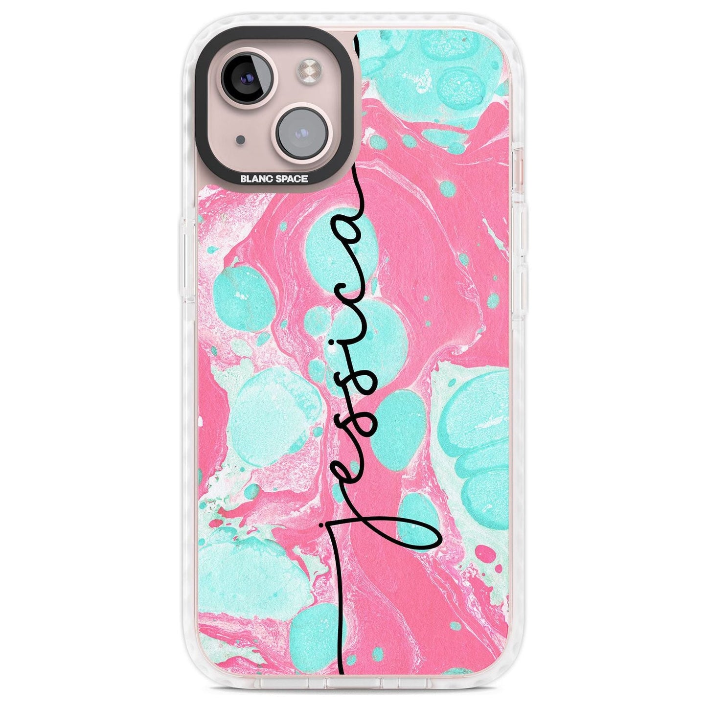 Personalised Turquoise & Pink Marbled