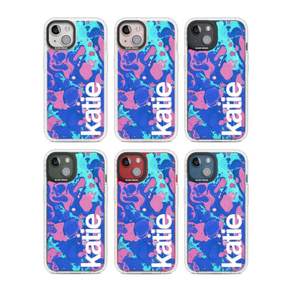 Personalisiertes marineblau-türkisfarbenes Marmor-Design