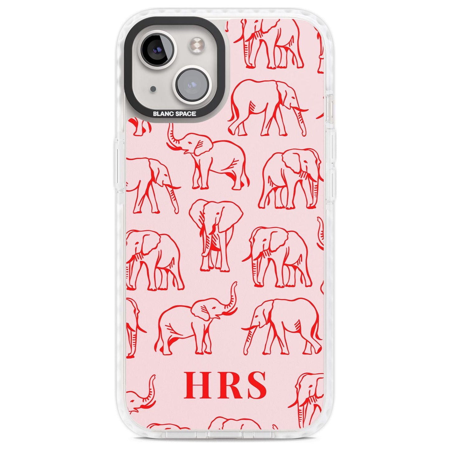 Personalised Red Elephant Outline
