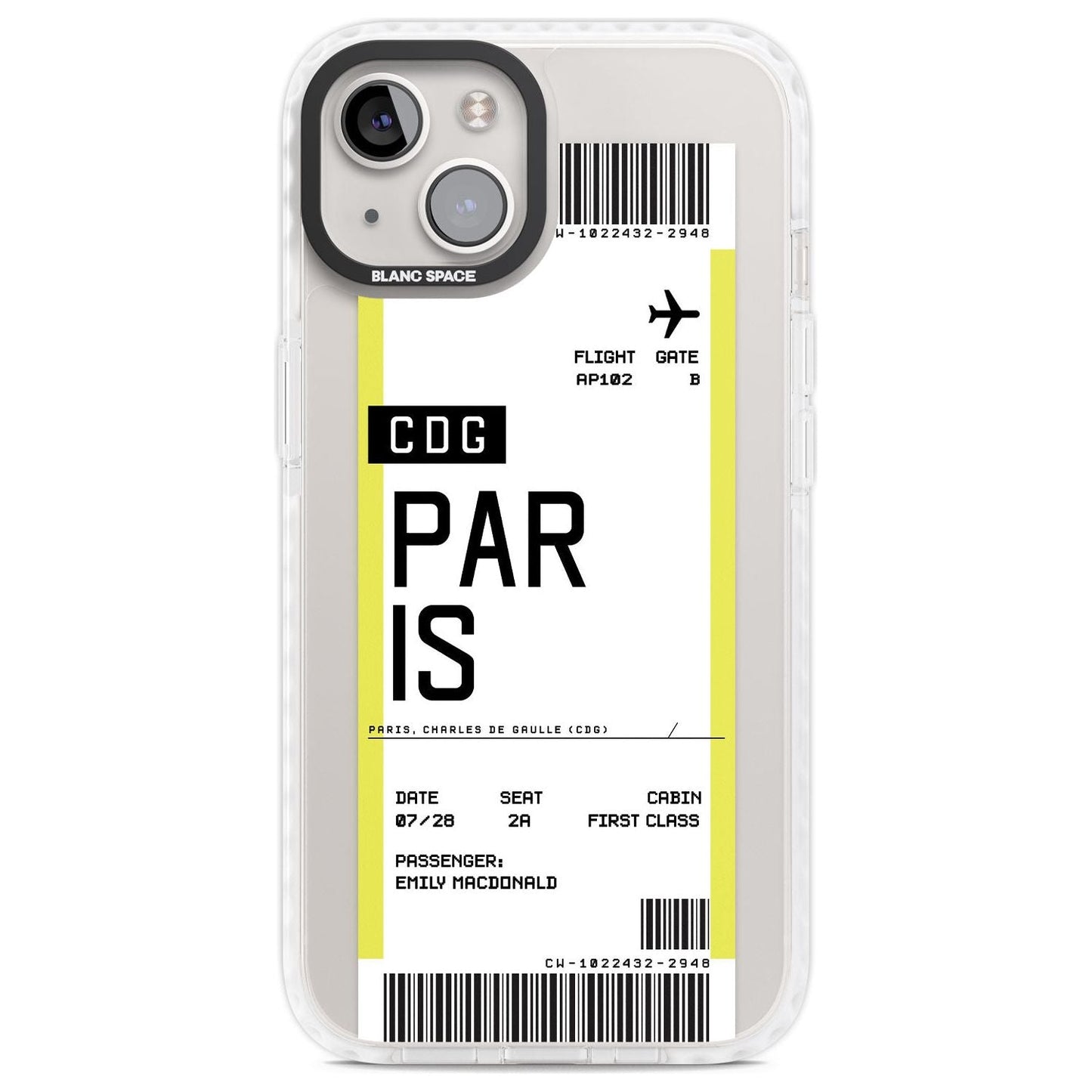 Personalised Paris Boarding Pass
