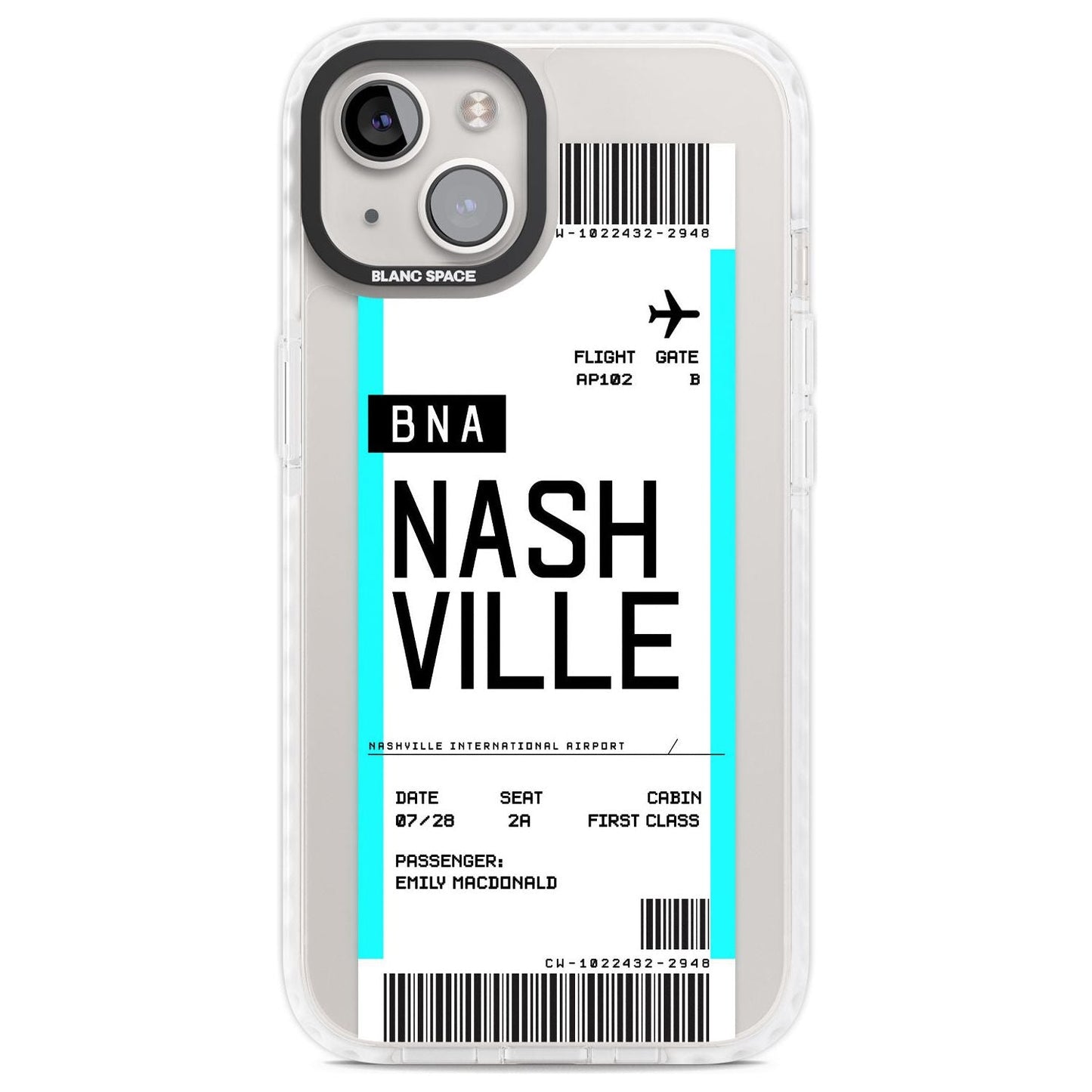 Carte d'embarquement personnalisée pour Nashville