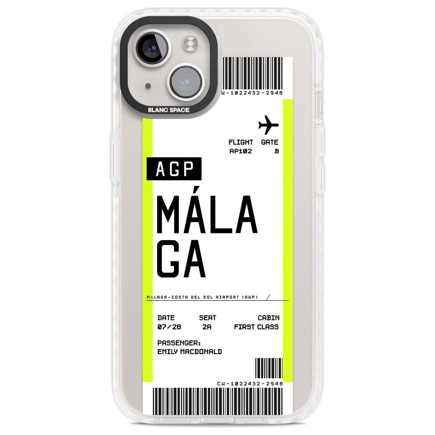 Personalised Málaga Boarding Pass