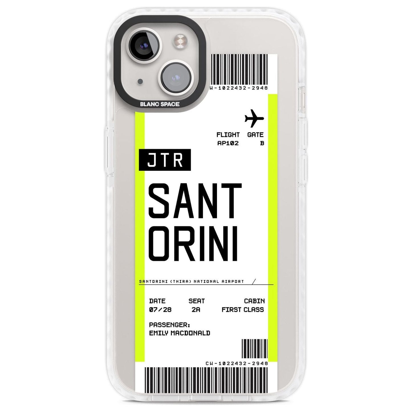 Personalisierte Bordkarte für Santorini