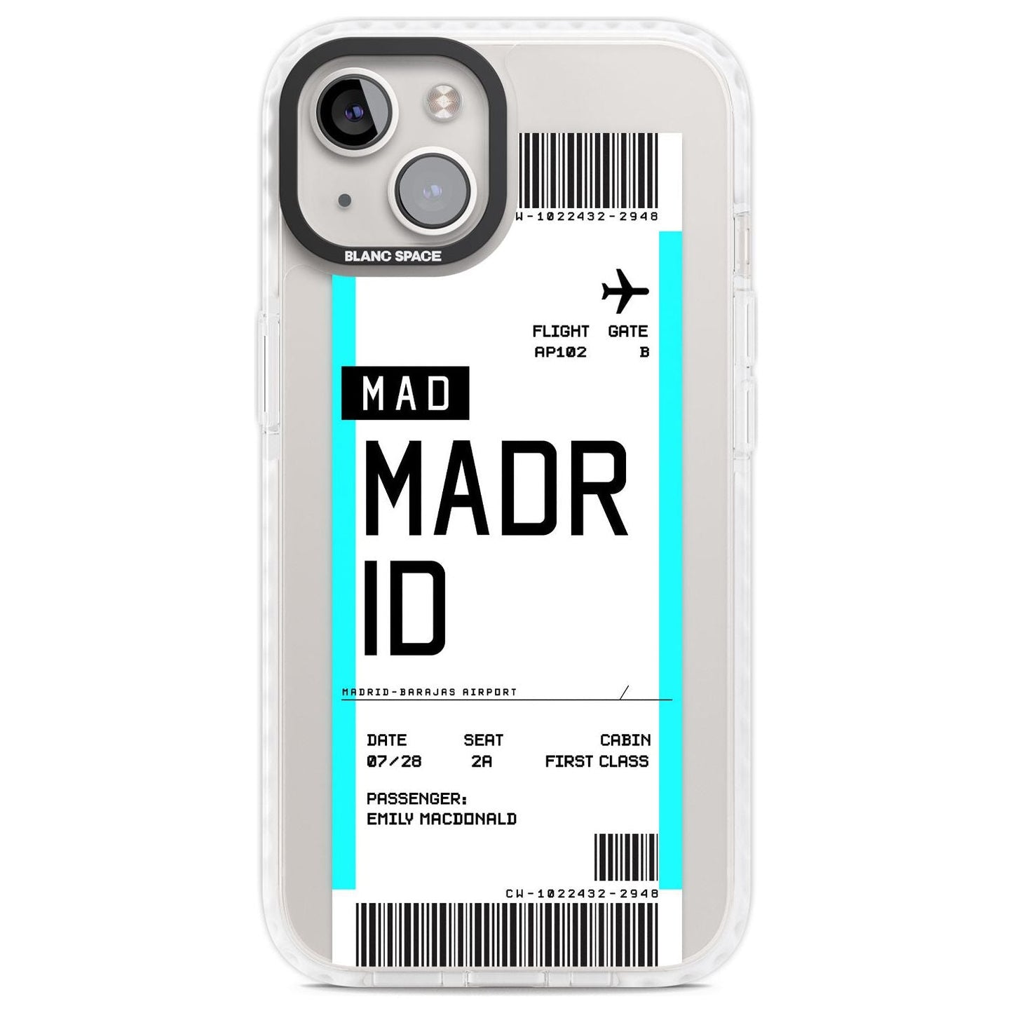 Personalised Madrid Boarding Pass