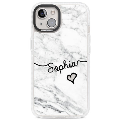 Personalised White Marble Heart