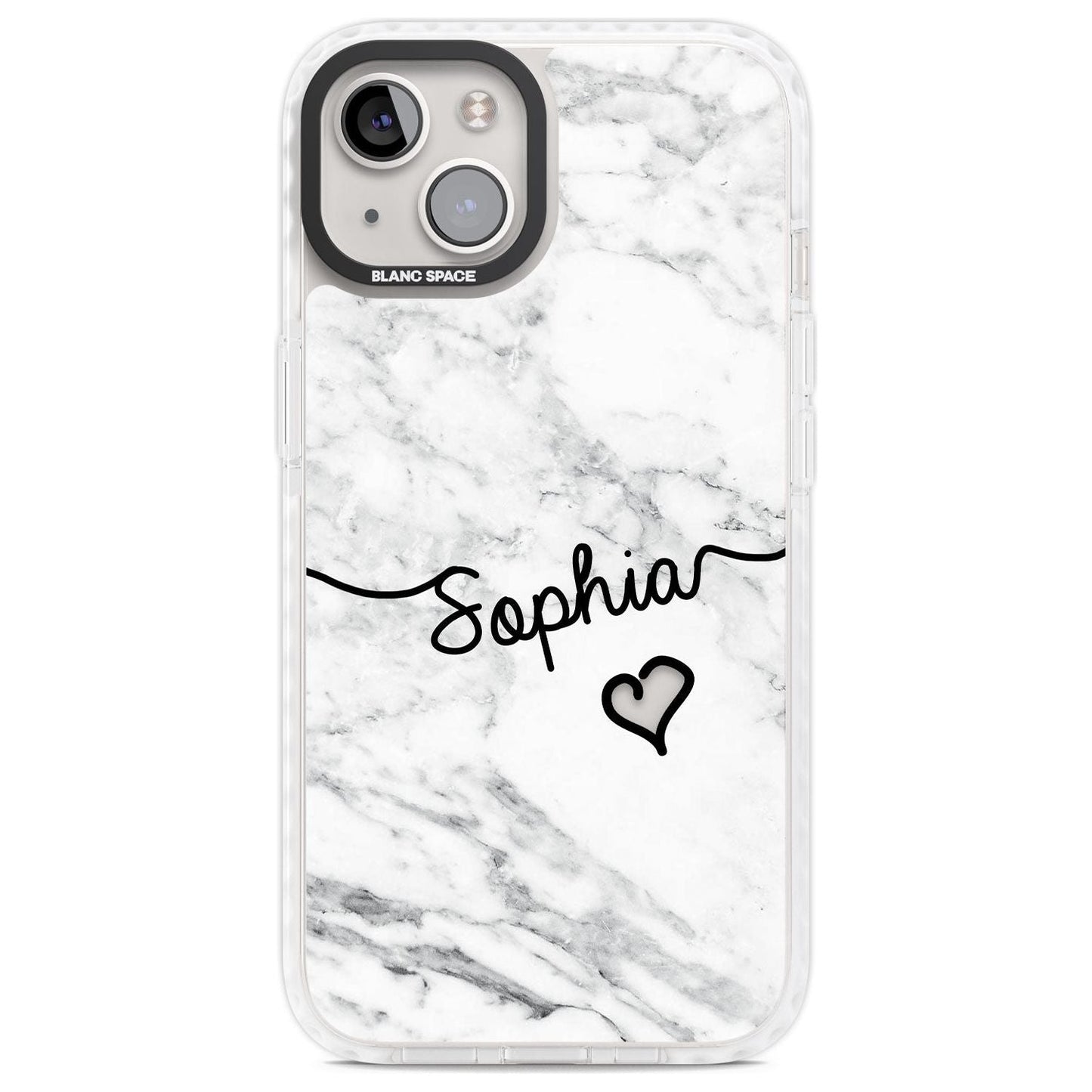 Personalised White Marble Heart