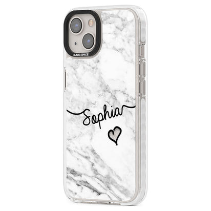 Personalised White Marble Heart