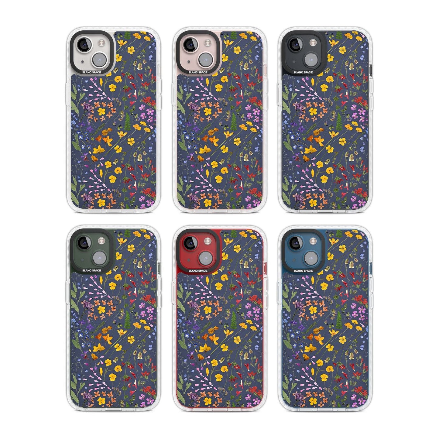 Grappe de feuilles de fleurs sauvages bleu marine