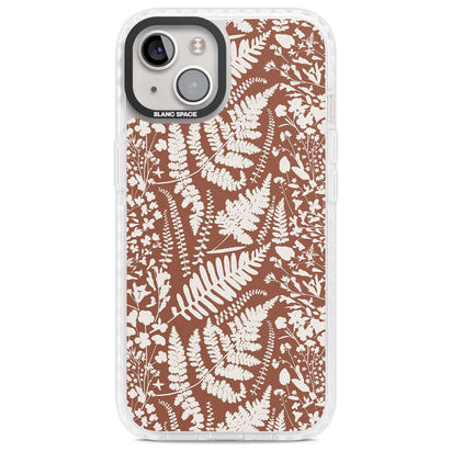 Fleurs sauvages et fougères sur terre cuite