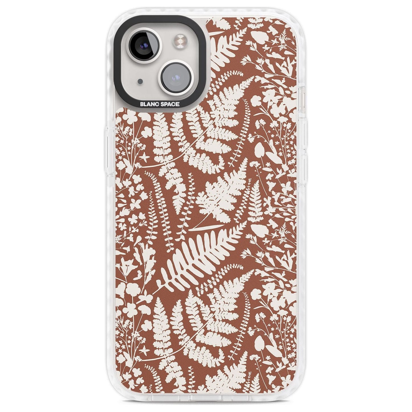 Fleurs sauvages et fougères sur terre cuite