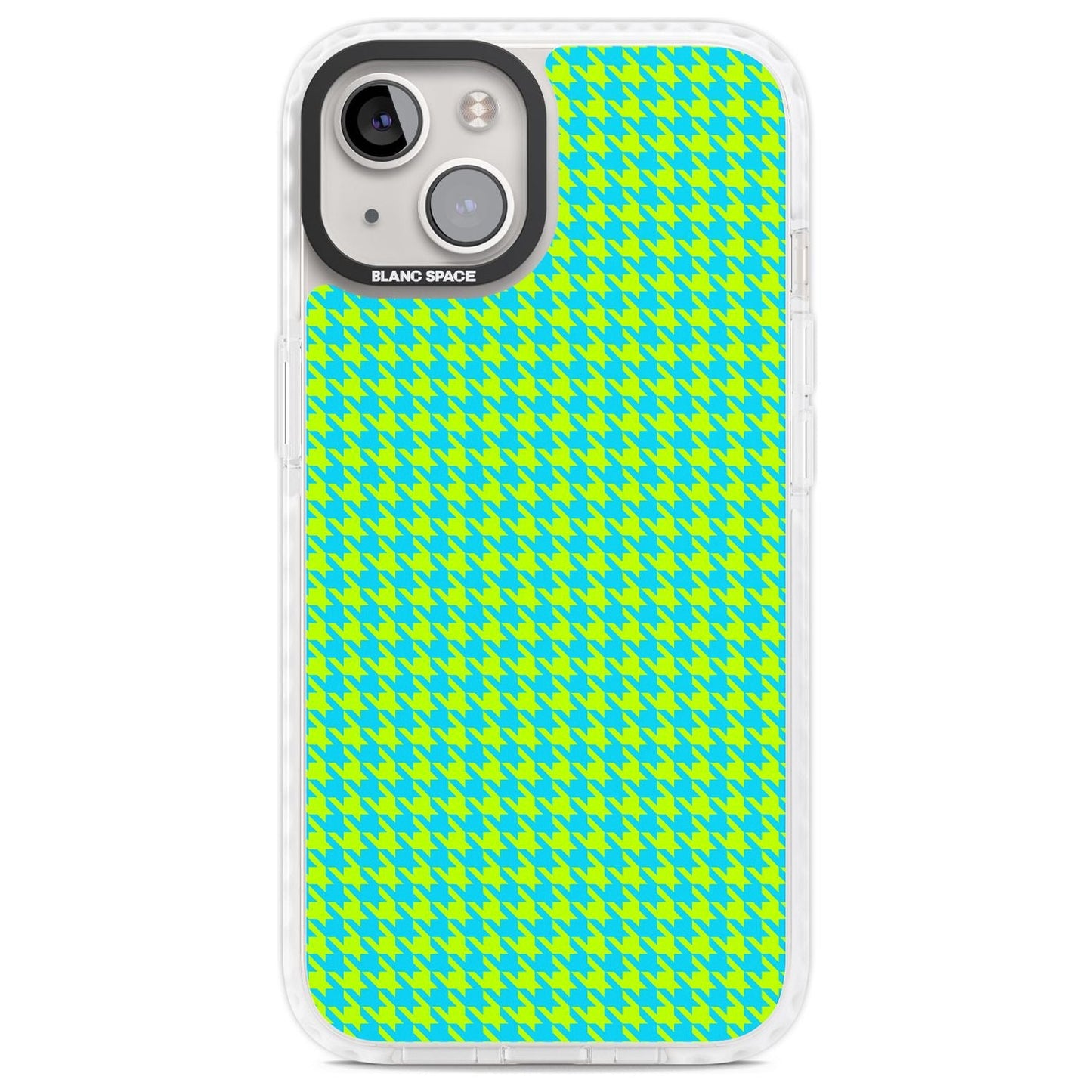Neon Lime & Turquoise Houndstooth
