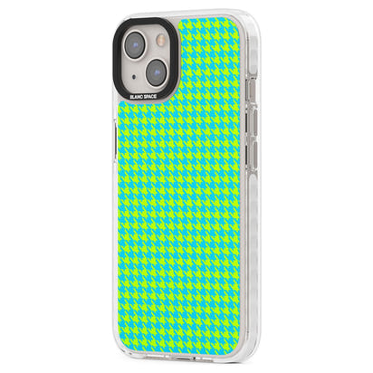 Neon Lime & Turquoise Houndstooth