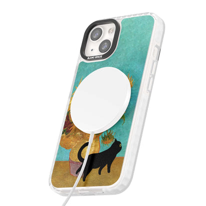 Cat with Van Gogh's Sunflowers