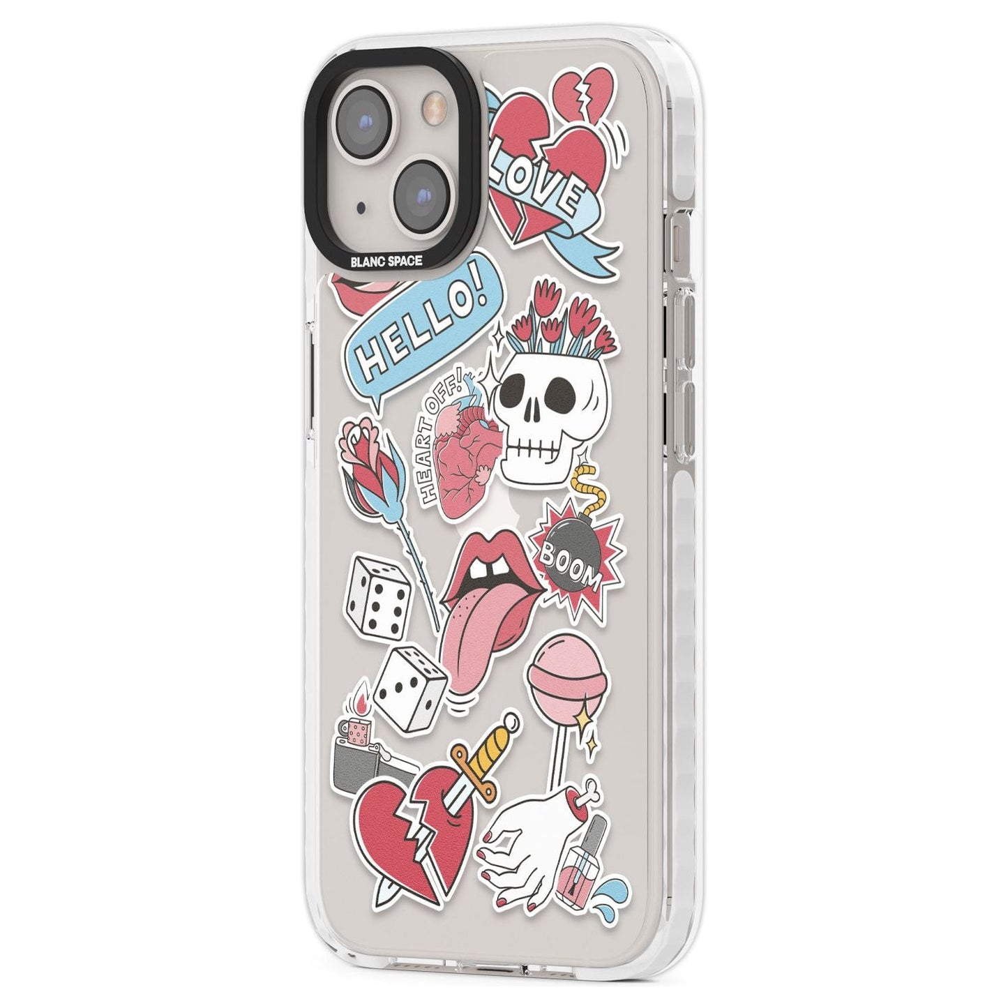 Autocollants Crâne et Fleurs