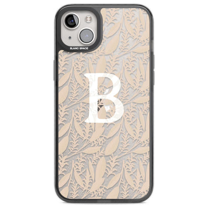 Monogramme personnalisé, motif floral abstrait subtil.