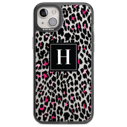 Personalised Clear Pink Leopard Monogram
