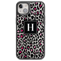 Personalised Clear Pink Leopard Monogram