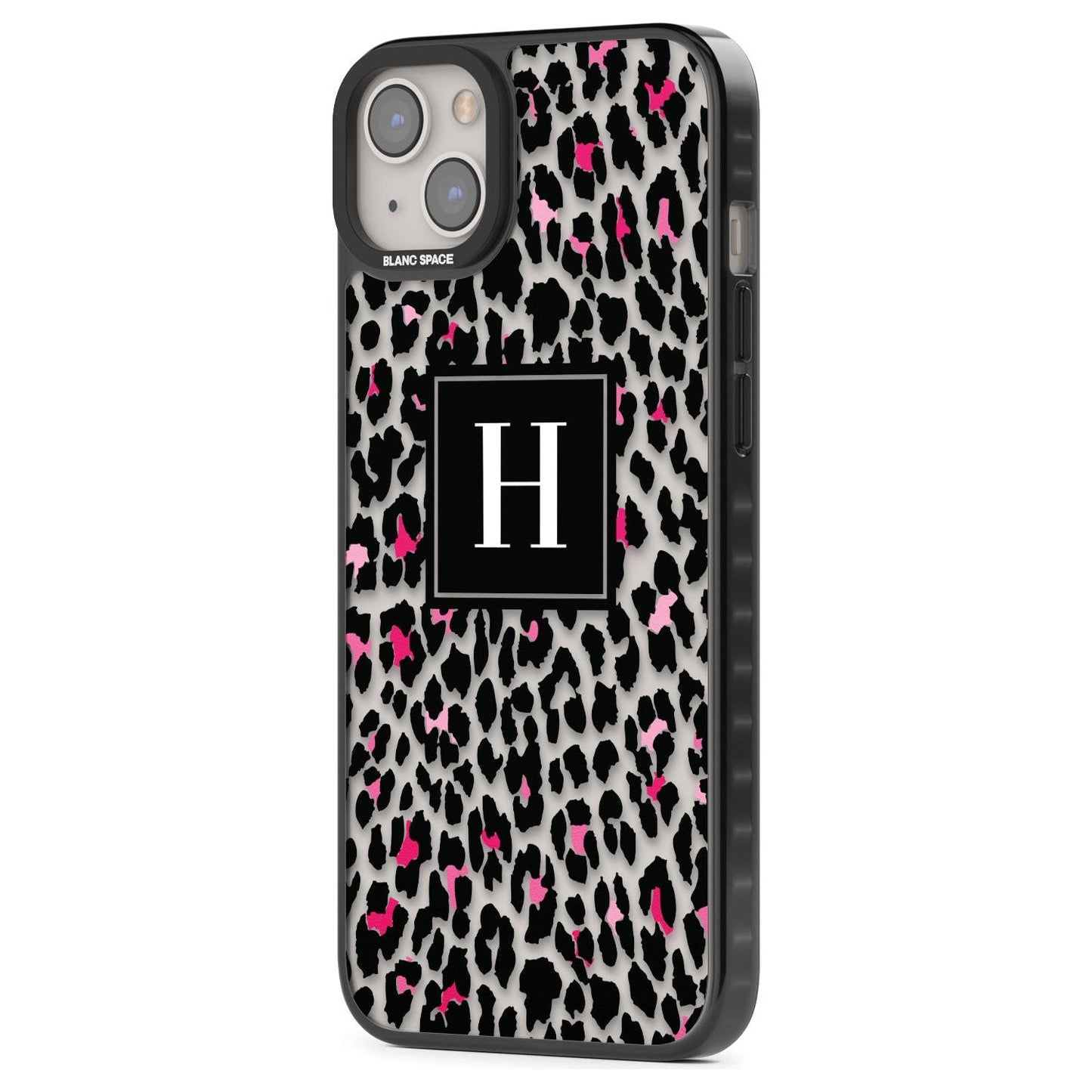 Personalised Clear Pink Leopard Monogram