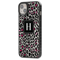 Personalised Clear Pink Leopard Monogram