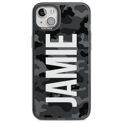 Personalised Black Camo Name Vertical