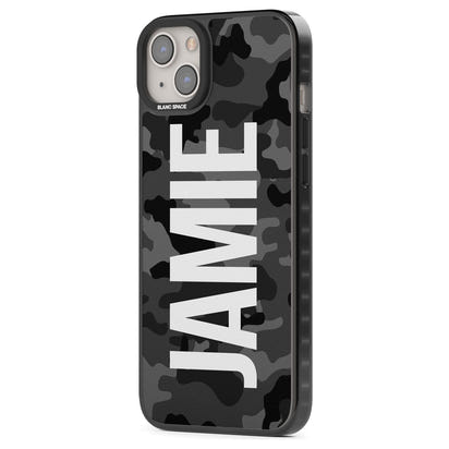 Personalised Black Camo Name Vertical
