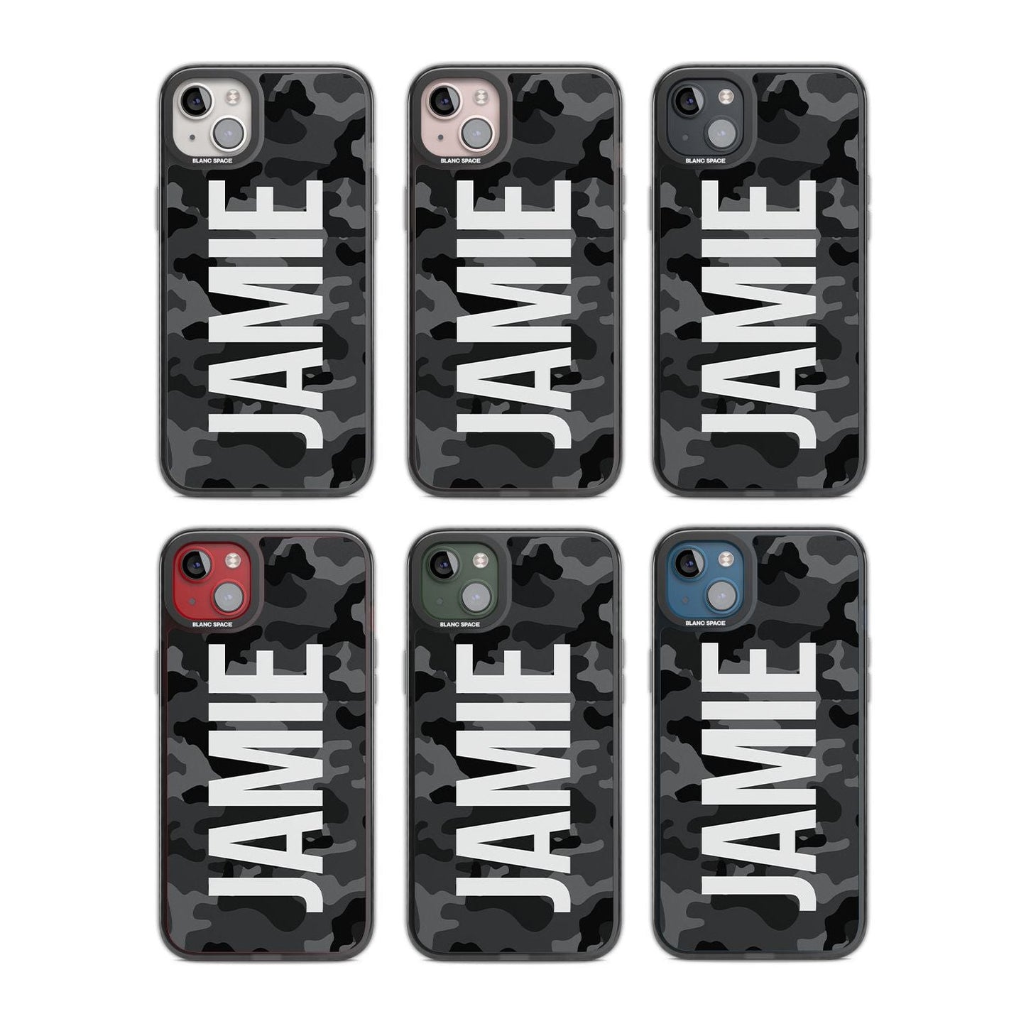 Personalised Black Camo Name Vertical