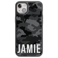 Personalisierter Name im schwarzen Camouflage-Muster (horizontal)