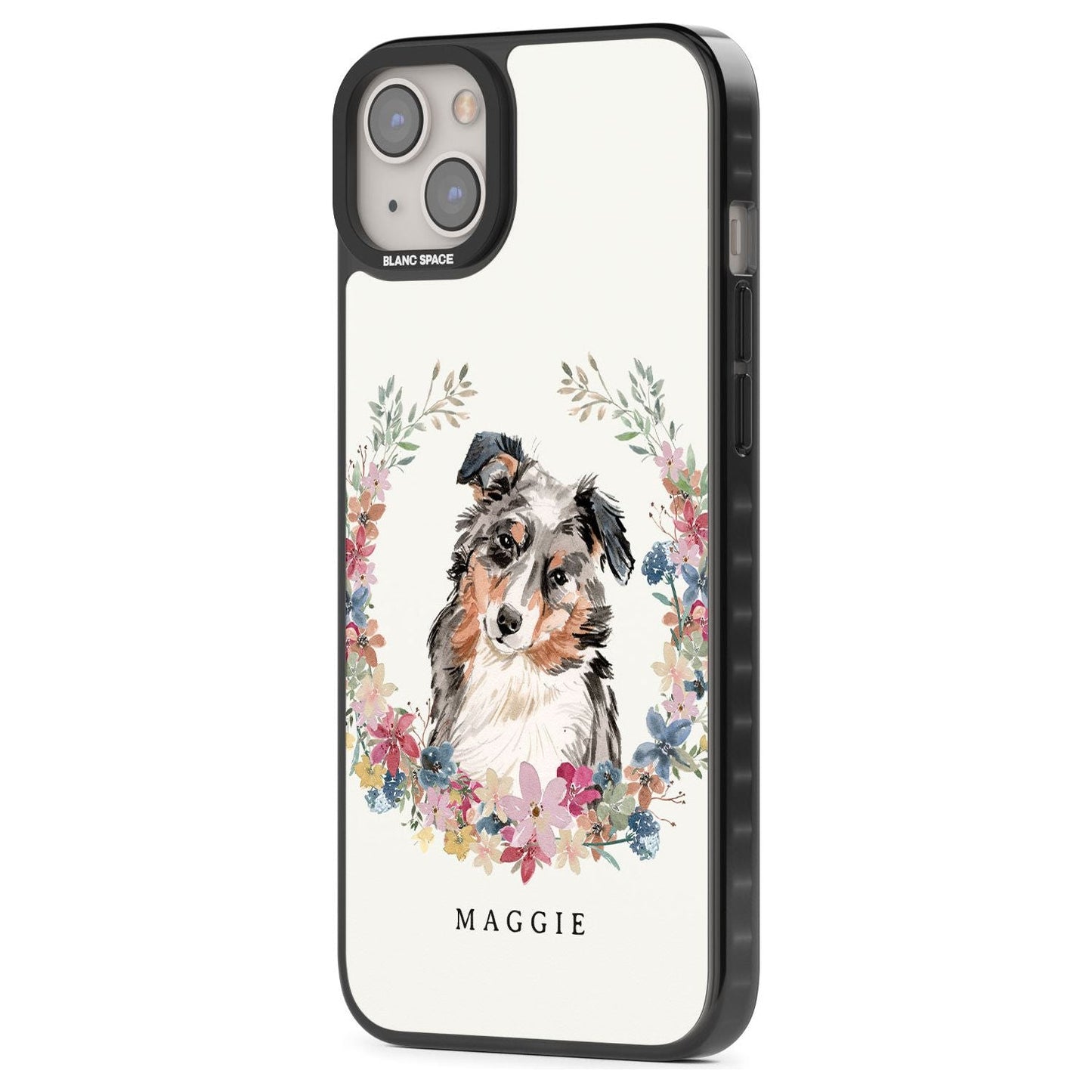 Personalised Australian Shepherd Floral Portrait