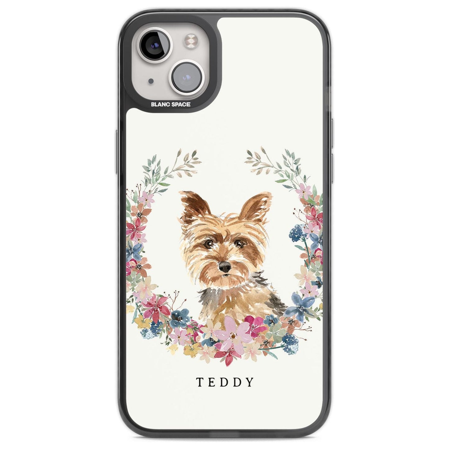 Personalised Yorkshire Terrier Floral Portrait