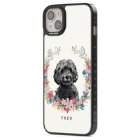 Personalised Black Cockapoo Floral Portrait