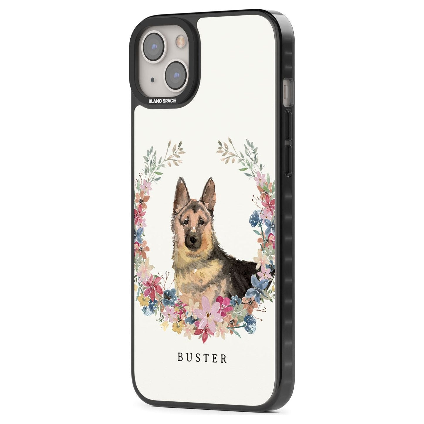 Personalised German Shepherd Floral Portrait