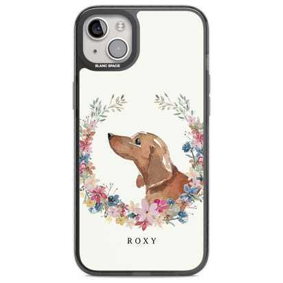 Personalised Tan Dachshund Floral Portrait