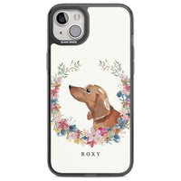 Personalised Tan Dachshund Floral Portrait