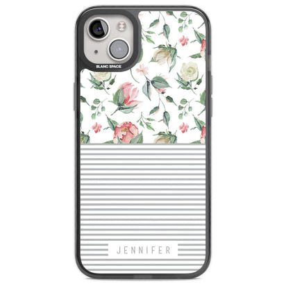 Personalised Light Floral Pattern & Stripes