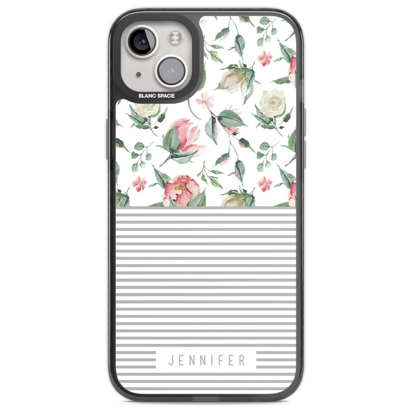 Personalised Light Floral Pattern & Stripes