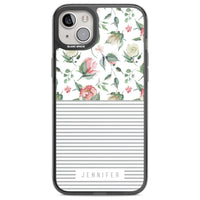 Personalised Light Floral Pattern & Stripes