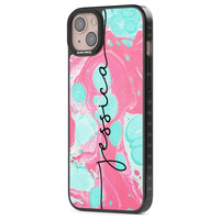 Personalised Turquoise & Pink Marbled