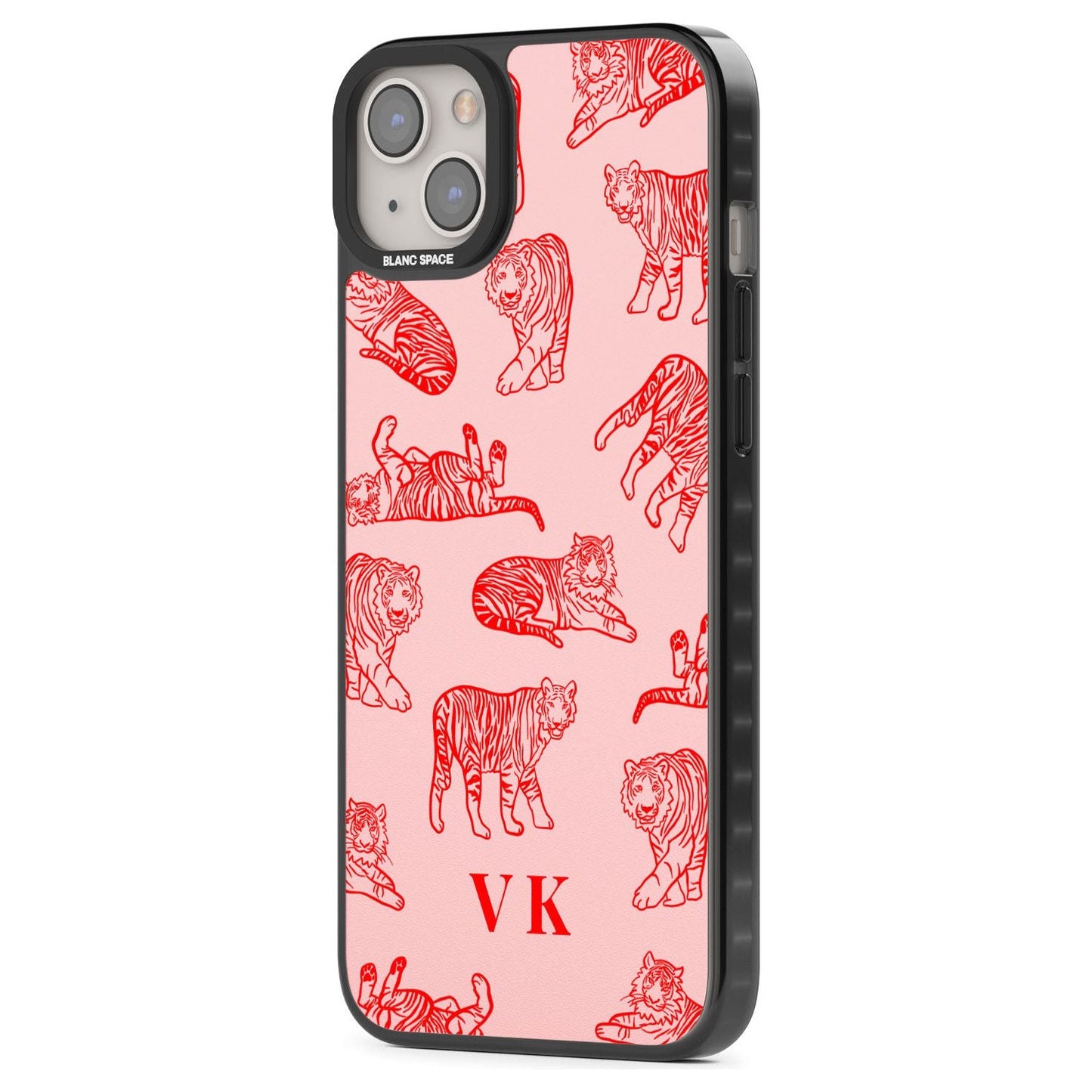 Personalised Red Tiger Outlines On Pink