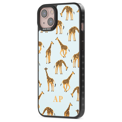 Personalisiertes Safari-Giraffenmuster auf Blau