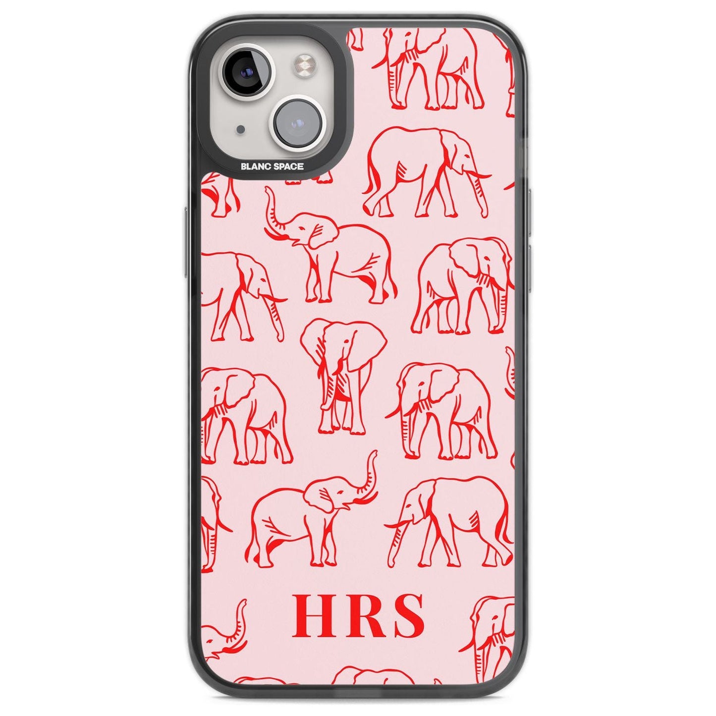 Personalised Red Elephant Outline