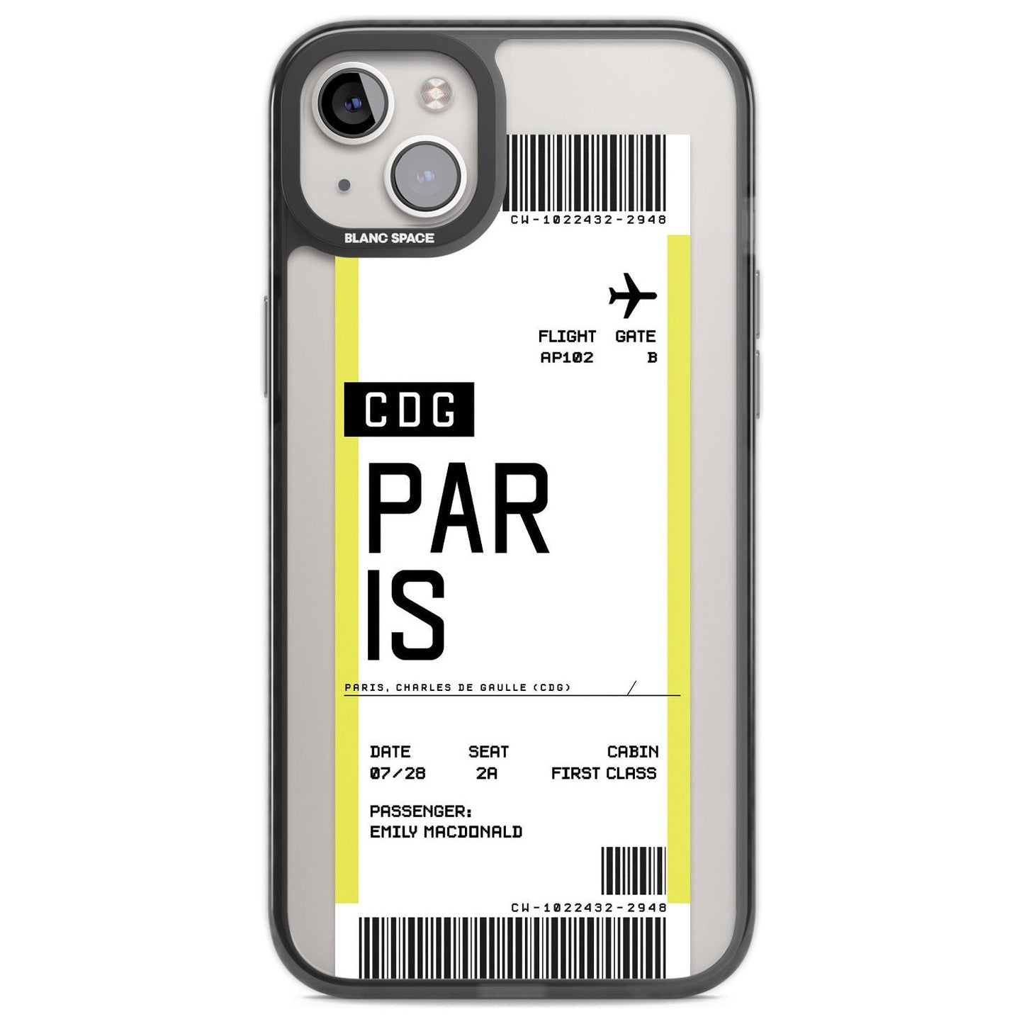 Personalised Paris Boarding Pass