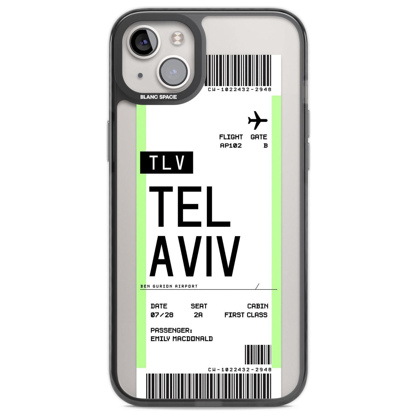 Personalisierte Bordkarte für Tel Aviv