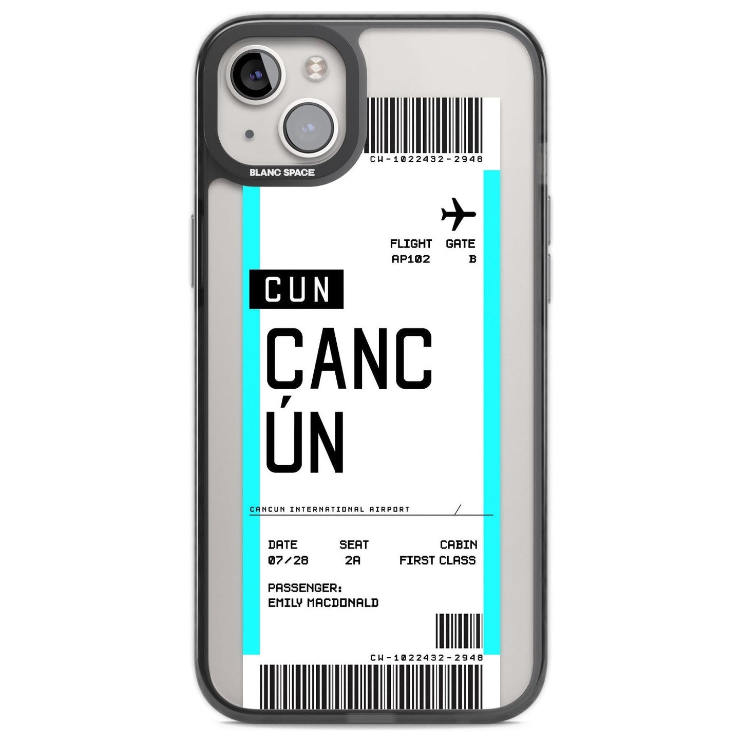 Personalised Cancún Boarding Pass