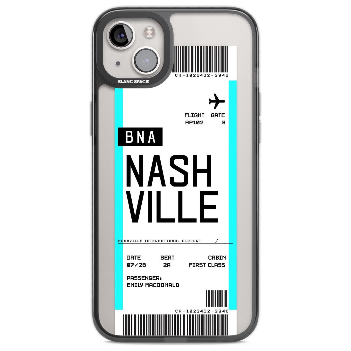 Carte d'embarquement personnalisée pour Nashville