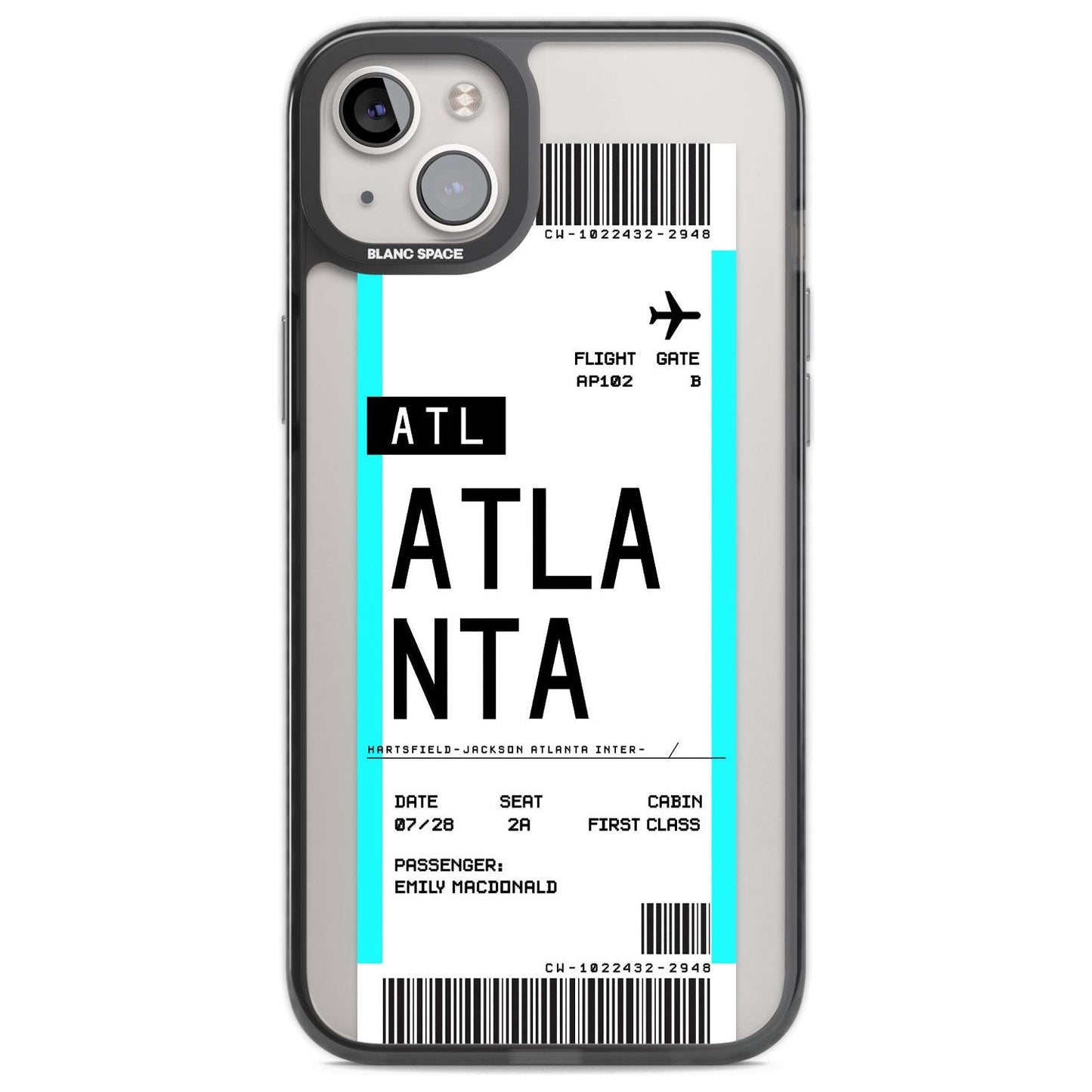 Personalisierte Atlanta-Bordkarte