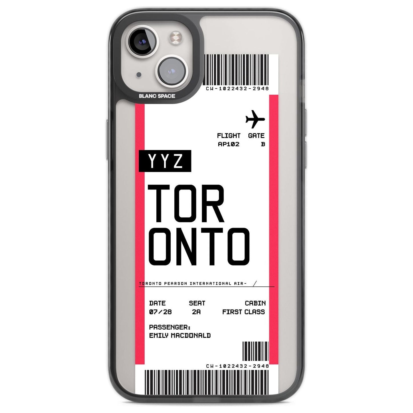 Personalised Toronto Boarding Pass