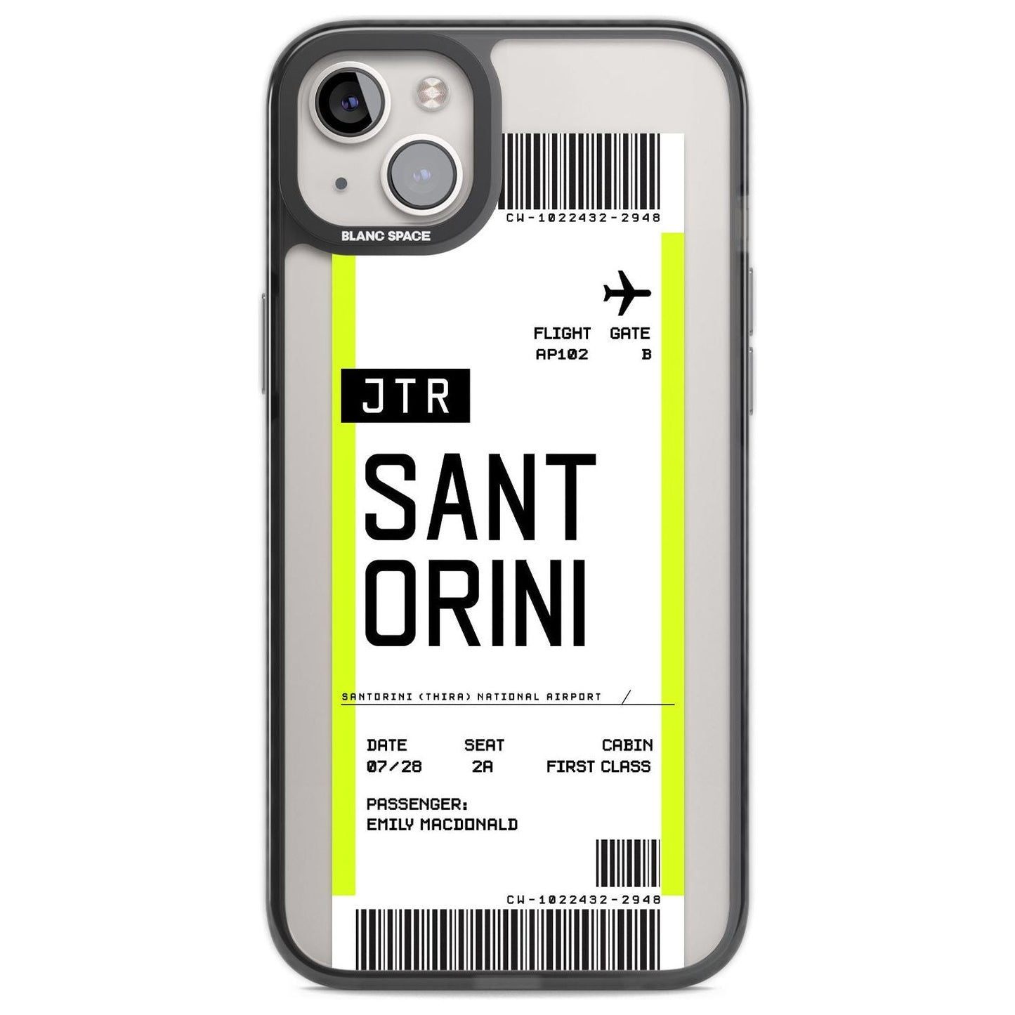 Personalisierte Bordkarte für Santorini